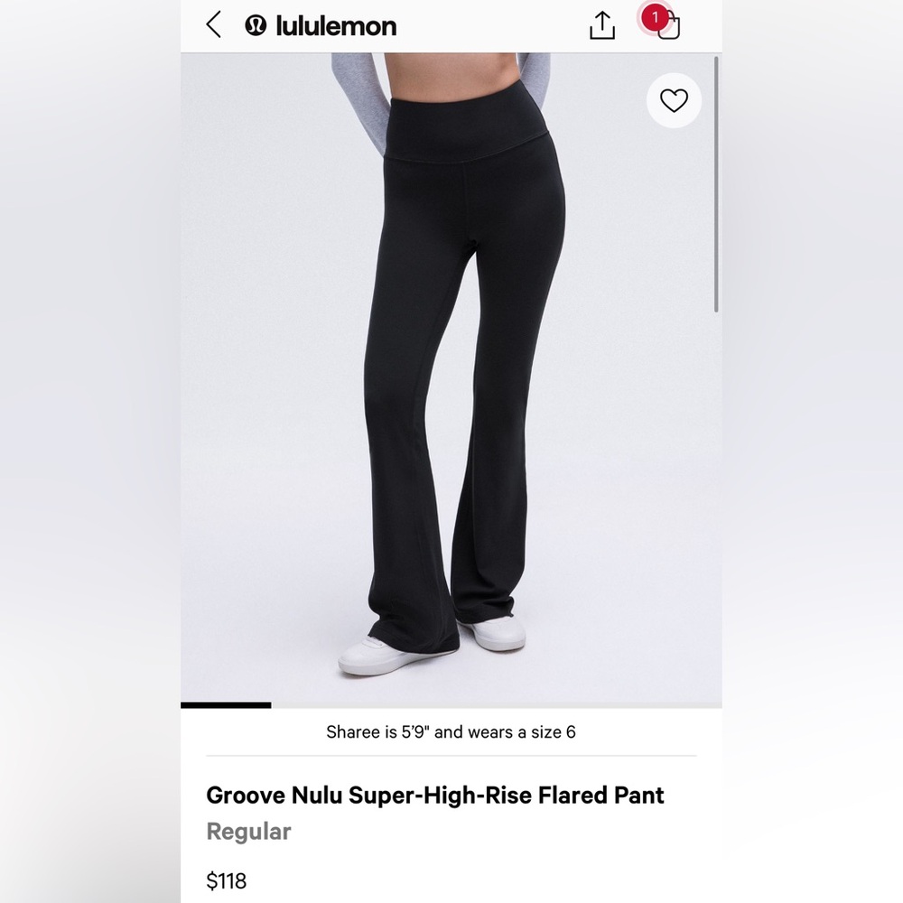 Lululemon Groove Nulu Super-High-Rise Flared Pant
Black